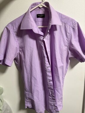 Men's Lavender Short Sleeve Button-Down Shirt